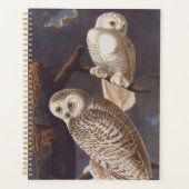 Audubon Snowy White Owls on a Dark Cloudy Night プランナー手帳 (正面)