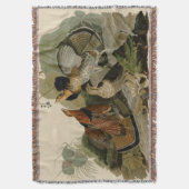 Audubon's 絵画 torio of Ruffed Grouse スローブランケット (正面縦)