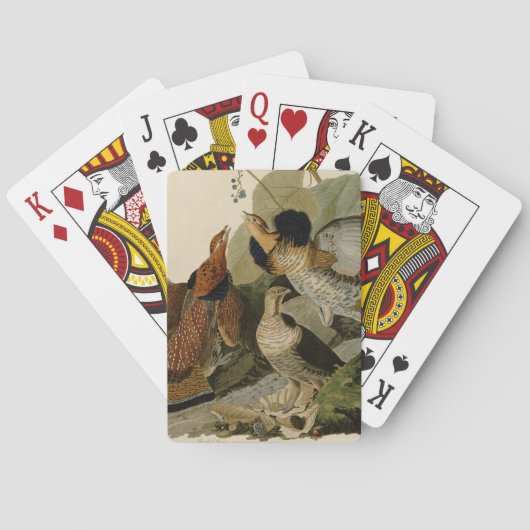 Audubon's 絵画 torio of Ruffed Grouse トランプ (裏面)