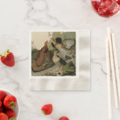 Audubon's 絵画 torio of Ruffed Grouse 縁ありカクテルナプキン (インサイチュ)