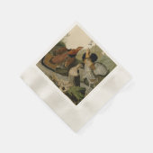 Audubon's 絵画 torio of Ruffed Grouse 縁ありカクテルナプキン (角)