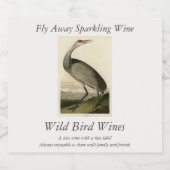 Audubon's Birds of Americaのサンドヒルクレーン スパークリングワインラベル (シングルラベル)