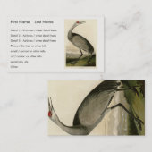 Audubon's Birds of Americaのサンドヒルクレーン 名刺 (正面/裏面)