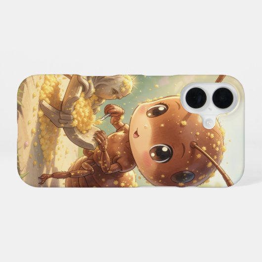 Auf den Spuren des Blütengoldes iPhone 16ケース (裏面横)