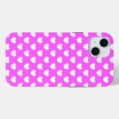 Auffälliges Pink, weisse Herzen, Polka Dot Muster Case-Mate iPhoneケース (裏面 (横))