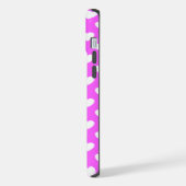 Auffälliges Pink, weisse Herzen, Polka Dot Muster iPhoneケース (左側面)
