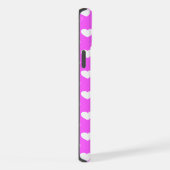 Auffälliges Pink, weisse Herzen, Polka Dot Muster iPhoneケース (右側面)