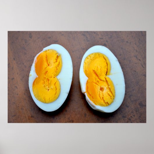 aufgeschnittenes Hühnerei mit zwei Eigelb, ポスター (正面)