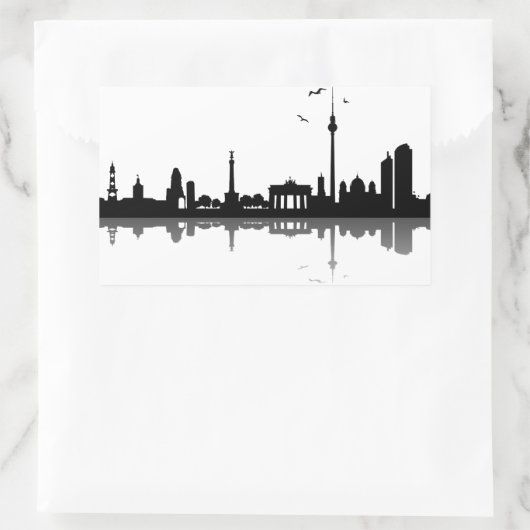 Aufkleber Berlin Skyline 長方形シール (バッグ)