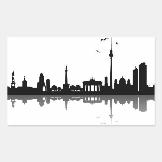 Aufkleber Berlin Skyline 長方形シール (正面)