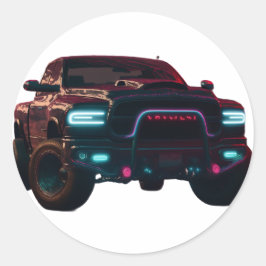 Aufkleber Dodge TRX Neon Truck ラウンドシール