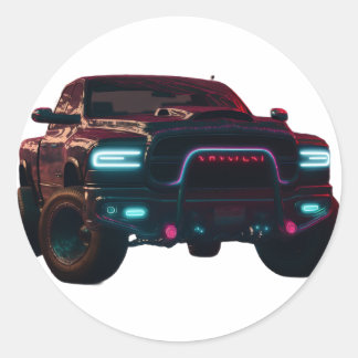 Aufkleber Dodge TRX Neon Truck ラウンドシール