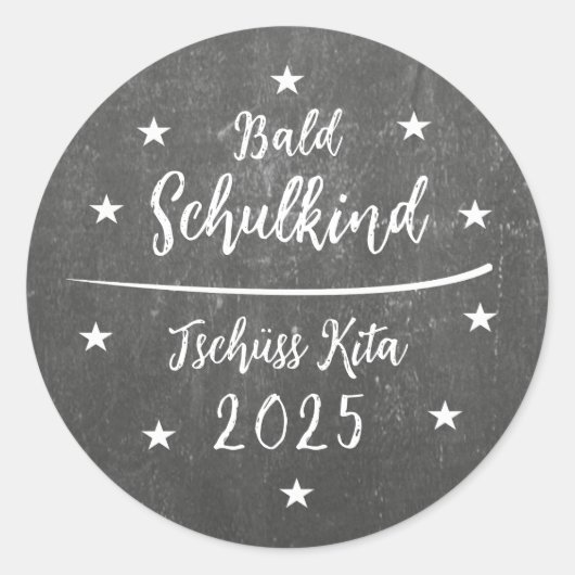 Aufkleber | Einschulung - Bald Schulkind - Tafel ラウンドシール (正面)