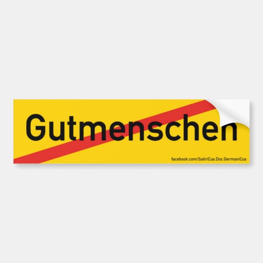 Aufkleber: Orts-Ende-Schild: "Gutmenschen" (Satire バンパーステッカー (正面)