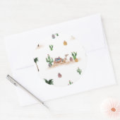 Aufkleber Wüsten Kamele ラウンドシール (封筒)