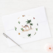 Aufkleber Wüsten Kamele  ラウンドシール (封筒)