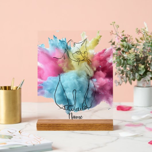 Aufsteller Katze アクリルサイン (ウェディング)