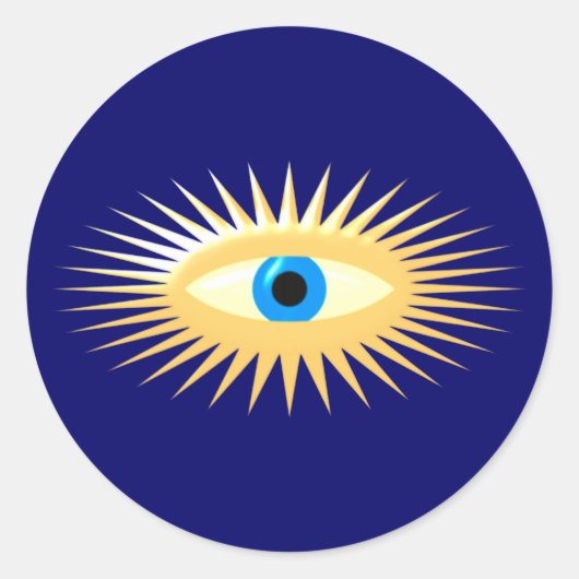 Auge Stern Strahlen eye star rays ラウンドシール (正面)