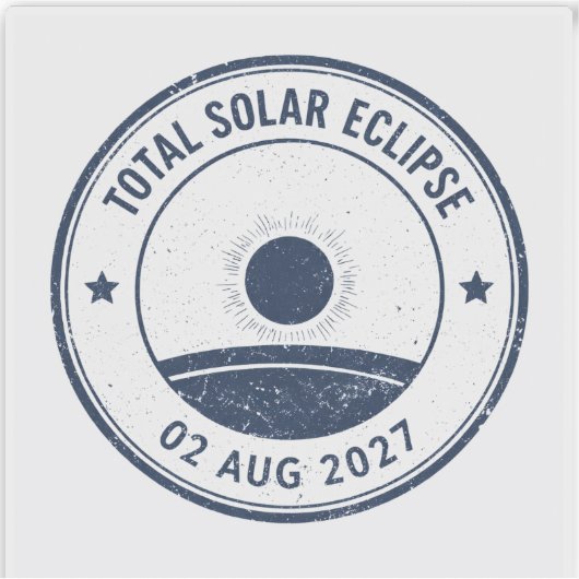 August 2 2027 Solar Eclipse シール (正面)
