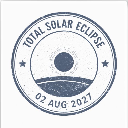 August 2 2027 Solar Eclipse シール (正面)