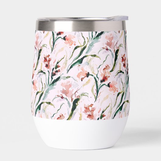 August Birth Flower Gladiolus Watercolor Pattern (左面)