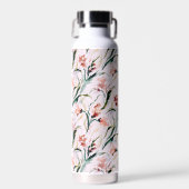August Birth Flower Gladiolus Watercolor Pattern ウォーターボトル (正面)