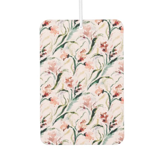 August Birth Flower Gladiolus Watercolor Pattern カーエアーフレッシュナー (正面)