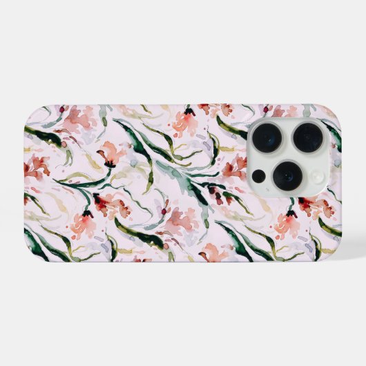 August Birth Flower Gladiolus Watercolor Pattern iPhoneケース (裏面横)