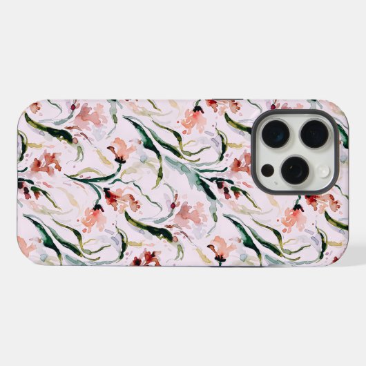 August Birth Flower Gladiolus Watercolor Pattern iPhoneケース (裏面横)