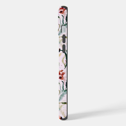 August Birth Flower Gladiolus Watercolor Pattern iPhoneケース (左側面)
