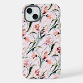August Birth Flower Gladiolus Watercolor Pattern iPhoneケース (裏面)