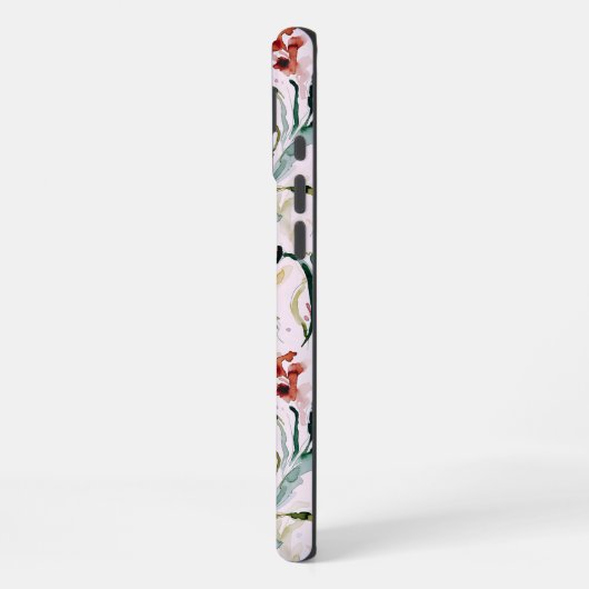 August Birth Flower Gladiolus Watercolor Pattern iPhoneケース (左側面)