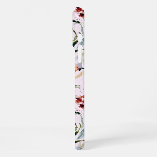 August Birth Flower Gladiolus Watercolor Pattern iPhoneケース (左側面)