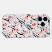 August Birth Flower Gladiolus Watercolor Pattern iPhoneケース (裏面横)