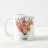 August Birth Flower Mug | Gladiolus & Poppies コーヒーマグカップ (左)