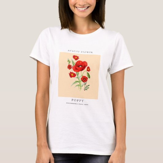 August Birth Month Flower T-Shirt Tシャツ (正面)