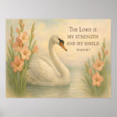 August Elegant Swans Christian Inspirational  ポスター (正面)