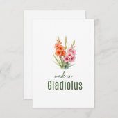 August Gladiolus  Birth Flower Flat Thank You Card サンキューカード (正面/裏面)