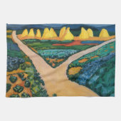 August Mackeによる「野菜畑」、ヴィンテージ ファインアート キッチンタオル (横)