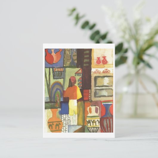 August Macke - 花瓶を持つ行商人 1914  瓶売り ポストカード (スタンド正面)