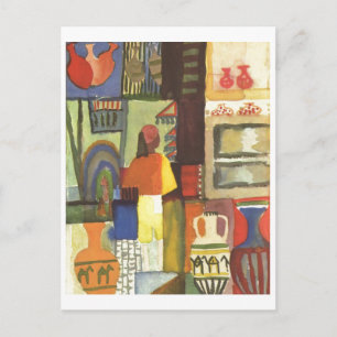 August Macke - 花瓶を持つ行商人 1914 瓶売り ポストカード