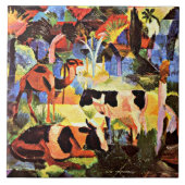 August Macke - Landscape with Cows and a Camel タイル (正面)