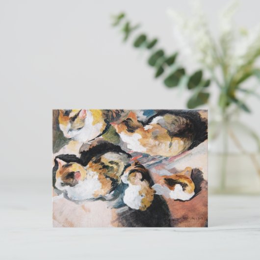 August Macke's Katzenstudien (Study of a Cat) ポストカード (スタンド正面)