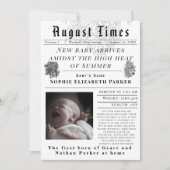 August Times Newborn Birth 案内状 (正面)