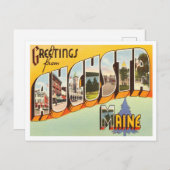 Augusta, Maine Vintage Travelからの挨拶 ポストカード (正面/裏面)