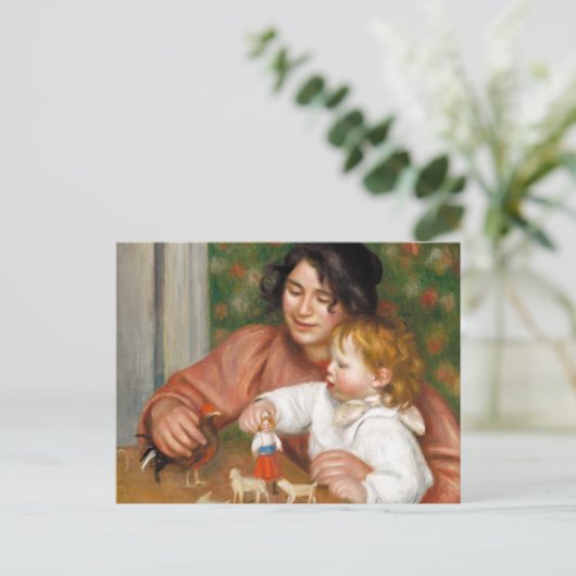 Auguste絵画ルノアールのおもちゃ子 ポストカード (スタンド正面)