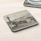 Auguste Bry (版木、銅版、版画)著刻まれるLe Louvre コースター (左側)