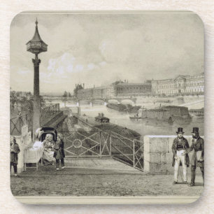 Auguste Bry (版木、銅版、版画)著刻まれるLe Louvre コースター