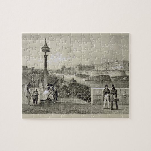 Auguste Bry (版木、銅版、版画)著刻まれるLe Louvre ジグソーパズル (横)
