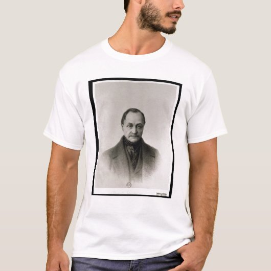 Auguste Comte、フランスのな哲学者のポートレート Tシャツ (正面)